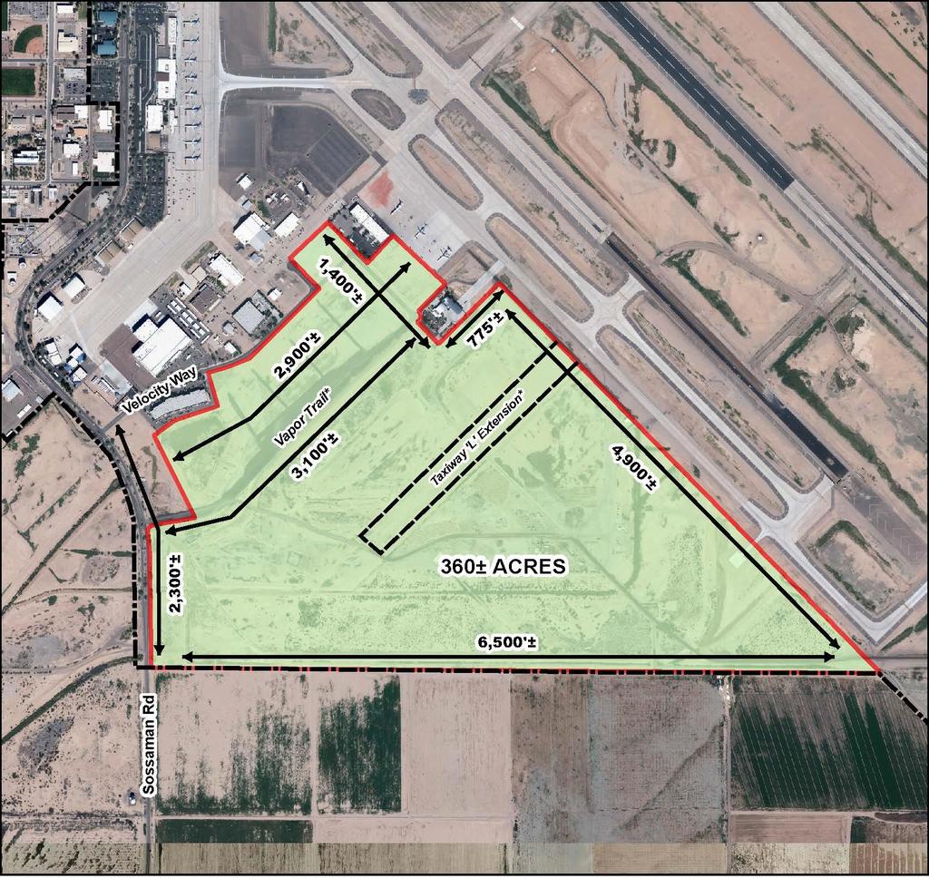 Gateway Aerospace Park 360-acre parcel strategically located adjacent to taxiways and roadways Aerospace manufacturing, research & development, MRO facilities, and other