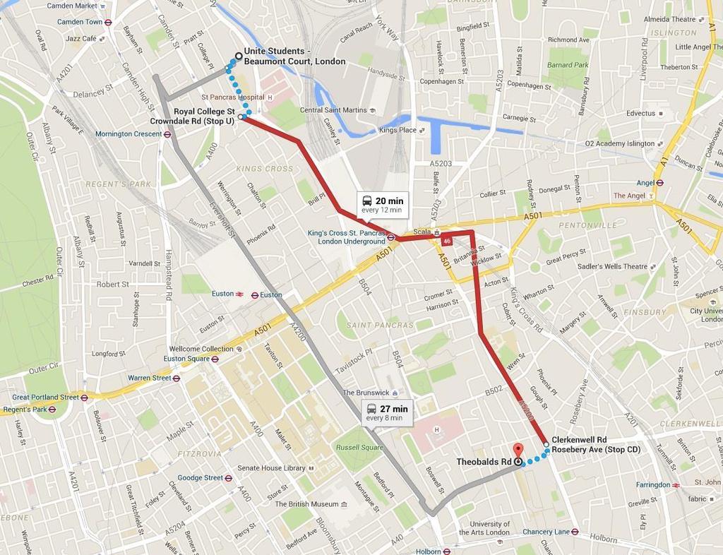 Journey to Clubclass Beaumont Court is located at 1-45 College Grove, NW1 0RW. The easiest route to Clubclass is by bus.