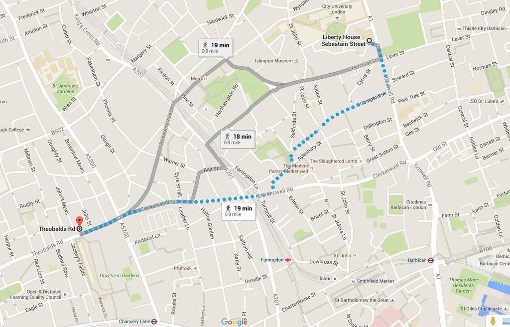Journey to Clubclass Sebastian Street is located at 1 Sebastian Street, EC1V 0HF. The easiest route to Clubclass is by walking!