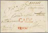 6 150 ( 140) ex 216 217 218 216 217 218 1821c & 1826: Entire letter from Cali to Popayan struck with superb straight