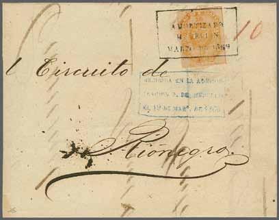 framed 'Recibida en la Admin. / Officina P. De Medellin / el 19 de Marzo de 1860' in blue below.