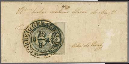 (Photo = 1 36) 6 300 ( 275) 1837: Entire letter endorsed 'S.P.' at top (Servizio Publico) struck with fine straight line S. JOAO DEL REI handstamp in brownish black. A superb entire (Ayres fig.