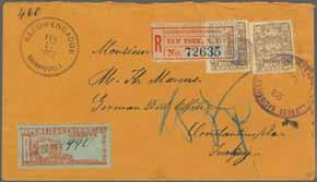 vermilion all tied by 'Agencia Postal / Cartagena' datestamps (June 16) in black. London transit (July 21) on front of a fine cover.