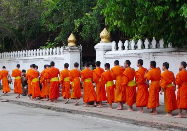 Later, together we commence our sightseeing tour of this enchanting city, starting with a visit to the oldest temple in Luang Prabang, Wat Visoun, and the banyan tree graced grounds of Wat Aham, we