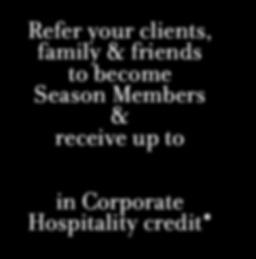 Hospitality credit can t be redeemed the Chairman s Function