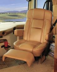 THE ULTRALEATHER FLEXSTEEL PASSENGER SEAT is stain resistant and includes an electric foot rest, allowing you to