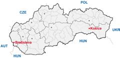 Slovakia is bordered by the Czech Republic and Austria the west, Poland to