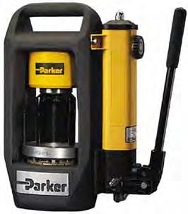 deep, 15 high Weight: 42 lbs (with hand pump) Rating: 30 ton force @ 10,000 psi maximum Full ycle Time: 30 seconds Important The Minikrimp was developed by Parker Hannifin Parflex ivision but is