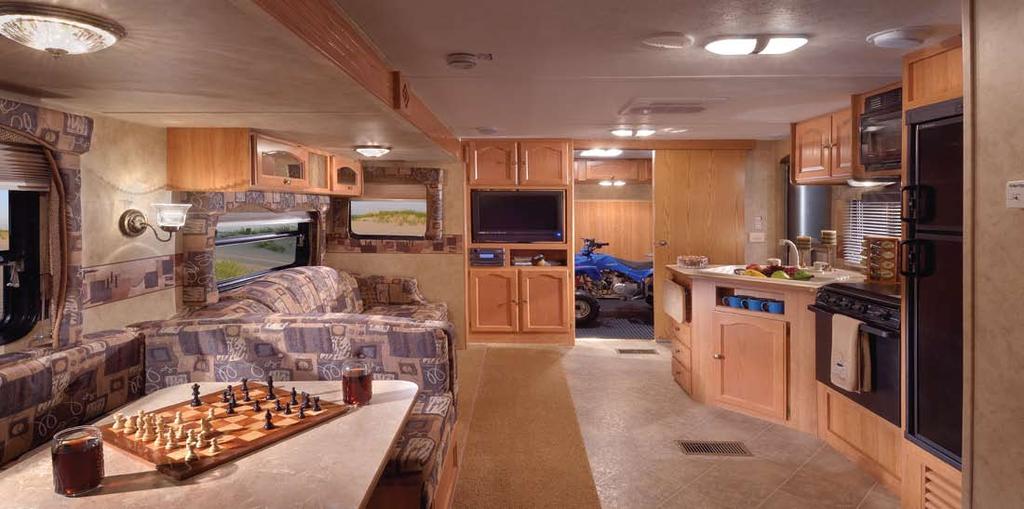 Our Springdale 290CT-SSR travel trailer shown here in our Carmel interior, is a great example of Springdale