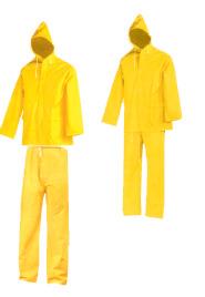 -Cotton & Polyester Rain Suit with Hood,
