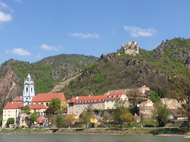 Our ship did not include a stop in the town of Durnstein, but the views of the buildings and the castle up on