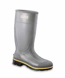 PVC SAFETY FOOTWEAR Safety Footwear 75101 75102 Servus PRO Seamless, PVC, 3-stage injection-molded construction is 100% waterproof to keep workers feet comfortable and dry Removable FOOT FORM contour