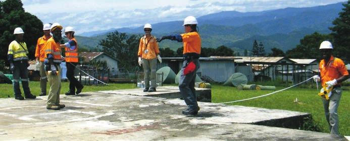 Our Employee Responsibilities continued Training and development at Morobe Mining Joint Ventures Helicopter Landing Officer course training.