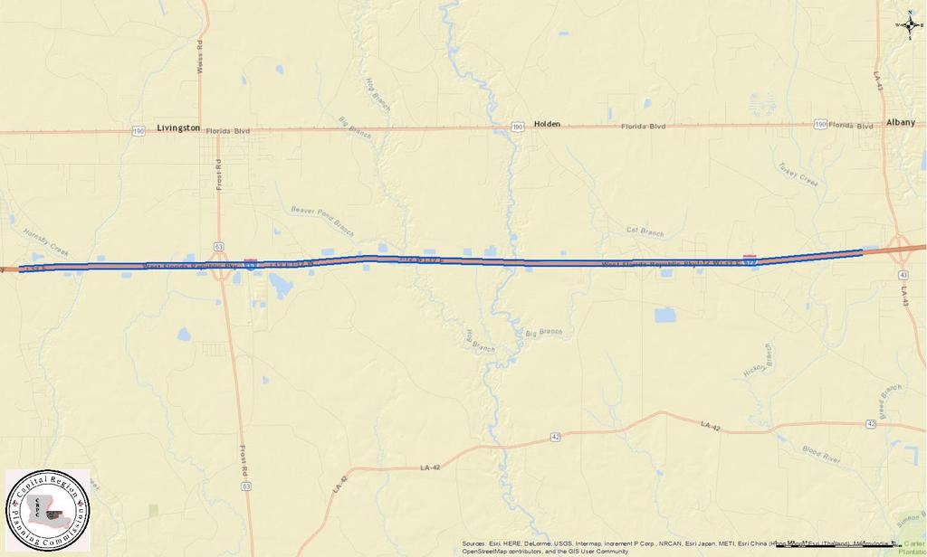 Project J I12 Widening in LIV parish 1 Additional Lane in Each Direction from Satsuma to Albany