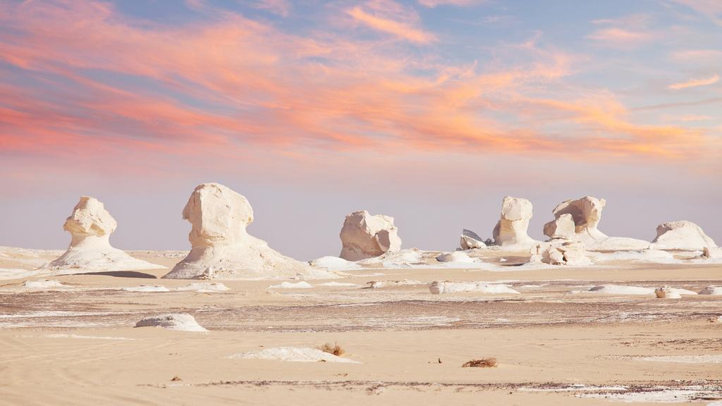 After a chance to explore the treasures and highlights of Cairo, the adventure takes you west, into the haunting vistas of the Black Desert and the oasis of Bahariya, home to the fabulous Golden