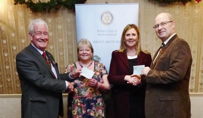 Charity Support; cheques presented to, left, Belinda McDougall