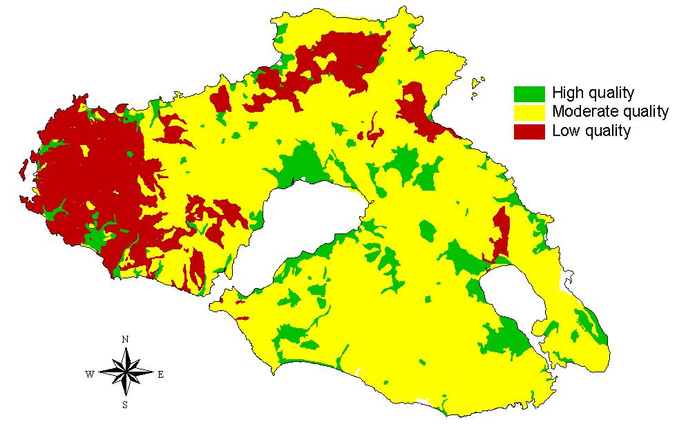 Soil quality map of the island of