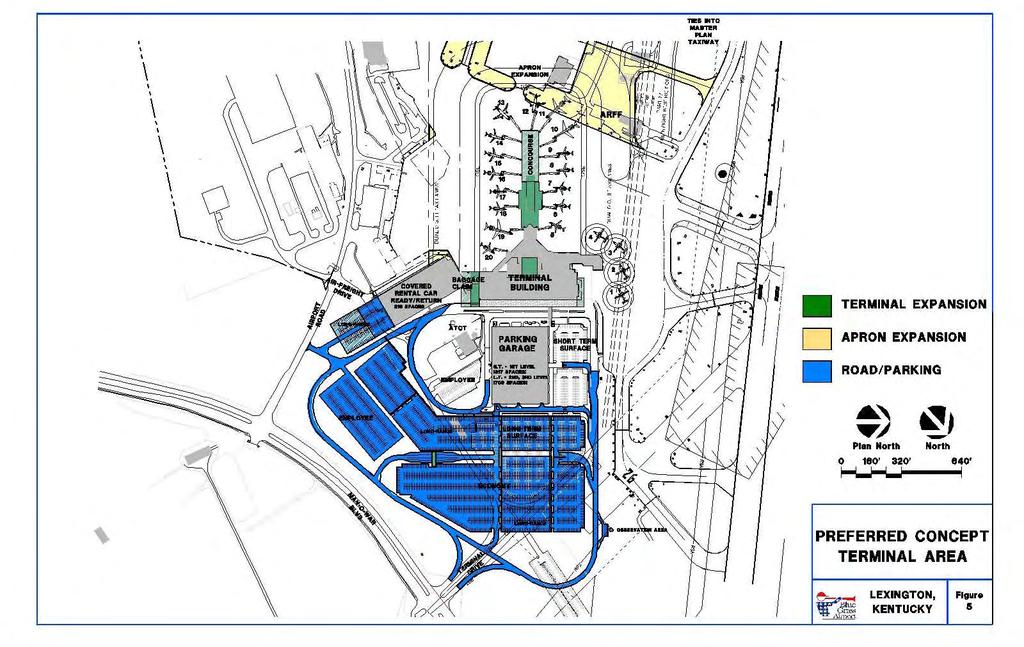 Figure 2: Preferred Terminal Site Alternative TABLE 7 -- SUMMARY OF FACILITY REQUIREMENTS BLUE GRASS AIRPORT Runways Rehabilitate Runway 4-22.