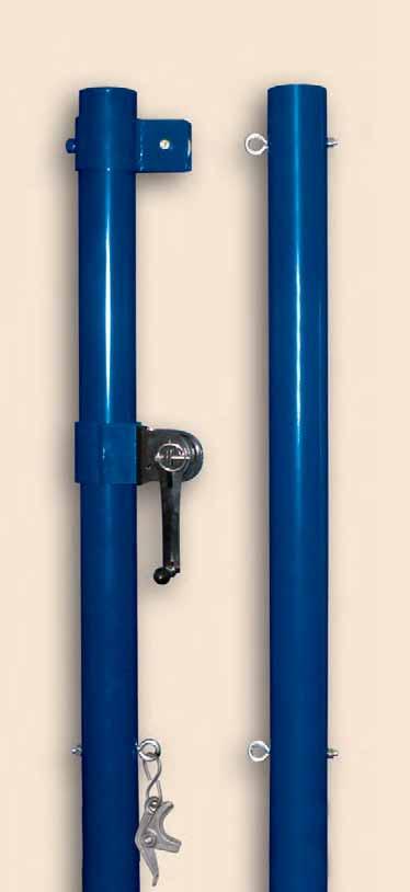 and 4-1/2" O.D. aluminum posts are available. These competition posts can be used with net models equipped with top cables (models 8361-10 and 8361-20) or top rope (8362-10 or 8362-20).