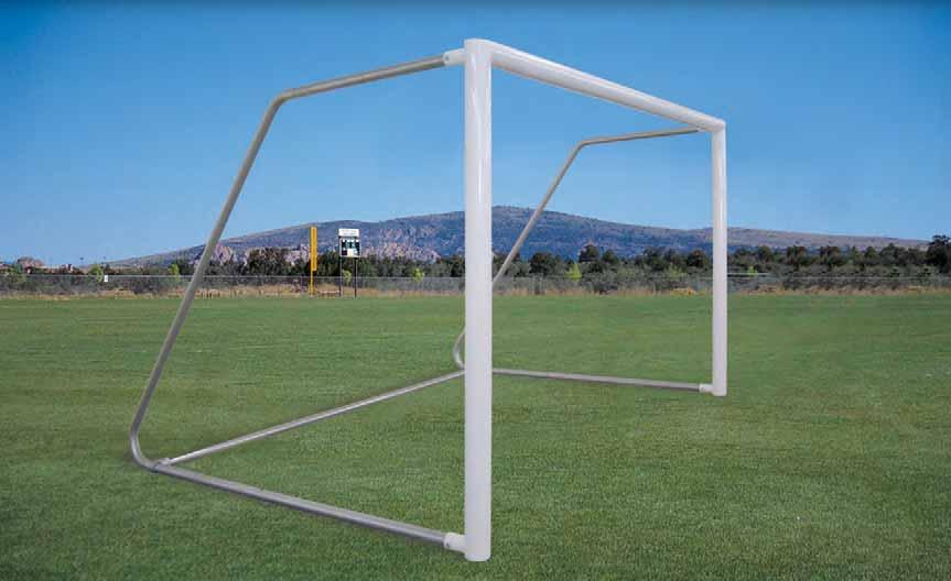 26 SOCCER GOALS 4 SIZES AVAILABLE 10 YEAR LIMITEDWARRANTY! ROUND SOCCER GOALS These 4-1/2" O.D. round goals are manufactured of galvanized steel or aluminum with 2-3/8" O.D. net supports.