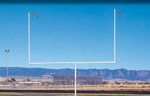 Shown powder coated $3,125 GOOSENECK STYLE FOOTBALL GOALPOSTS Our gooseneck-style goalposts are manufactured of heavy duty Schedule 40 galvanized steel, with either a 4-1/2", 5-9/16" or 6-5/8" O.D.