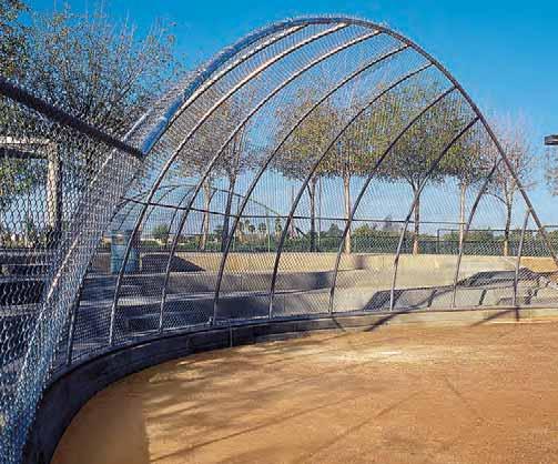 ARCH BACKSTOPS 33 LAYBACK ARCH BACKSTOPS Shown galvanized Our original arched backstop in the layback design has provided maximum protection and safety at thousands of ball fields nationwide for