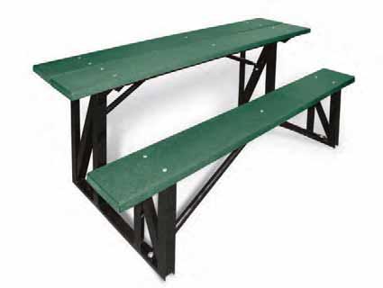 2-3/8" O.D. galvanized steel frames. These benches are available in surface mount, in-ground mount or portable mount. Bench frames are available as galvanized or powder coated as standard.