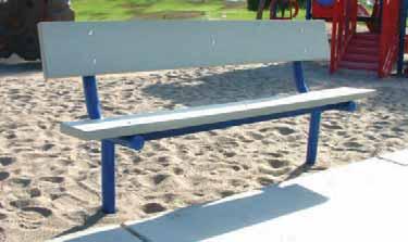 Model Description Weight Powder Coat 1108-06 6' Recycled Plastic Bench w/back 125 lbs. $478 1108-08 8' Recycled Plastic Bench w/back 150 lbs. $537 Model #1107-06 $251.00 With M1 mount option.