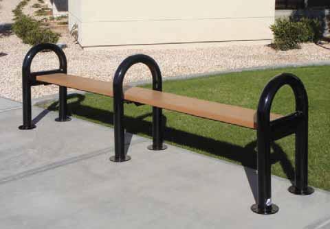 Our Rainbow Bench is manufactured from 2-7/8" O.D. Galvanized Steel. Various mounting options are available.