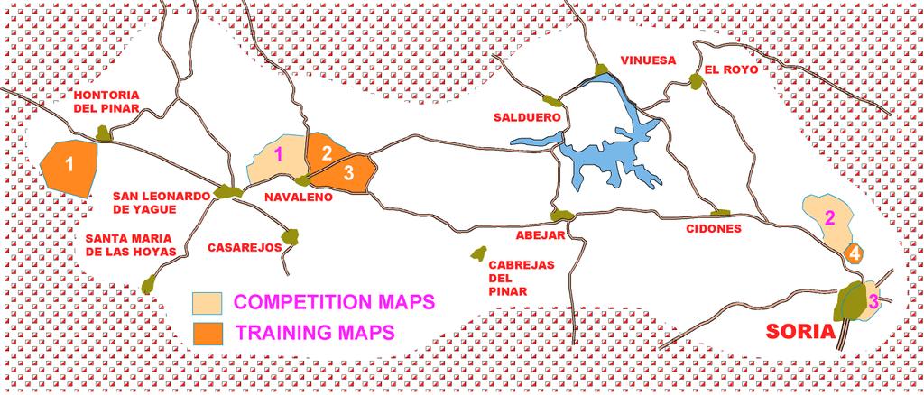 Maps and terrains Competition maps 1 - Long distance 2 - Relay 3 - Sprint Map: La Cruz de Piedra, scale 1:10.000, 5m contours, surface 7,5 km2.