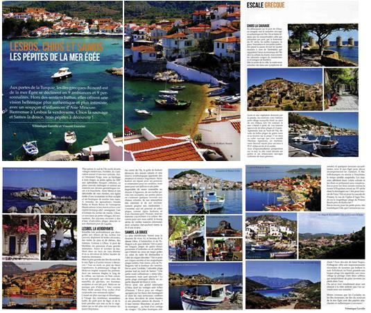 in an eight-page travel feature, describing them as authentic, lesser-known Greek gems of the North Aegean.