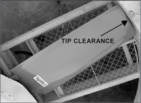 CHECK TIP CLEARANCE Rotate fan in position inside fan ring or fan stack to check tip clearance.