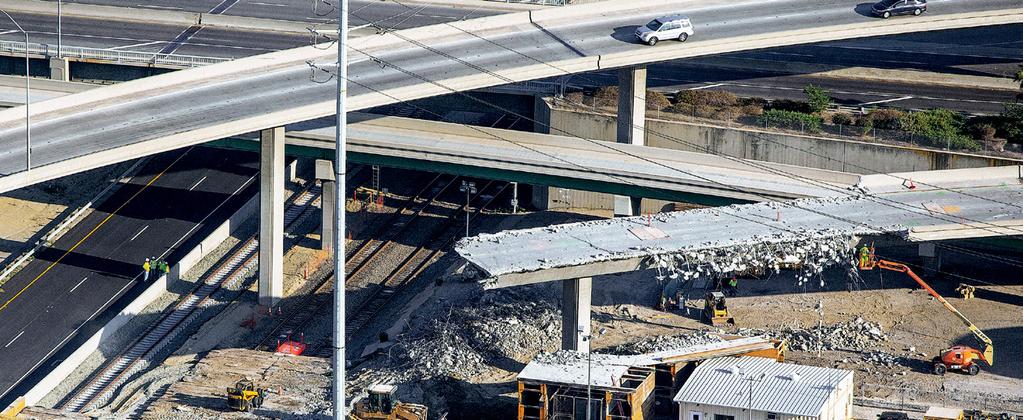 With the razing of ramps from the 710 Freeway, construction will move ahead on the foundations for the replacement bridge.