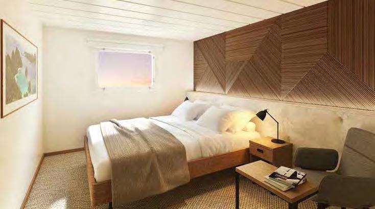 EXPLORER DECK BALCONY STATEROOMS Our Explorer Deck staterooms are comfortably furnished with a junior King size bed which can be separated into two singles.