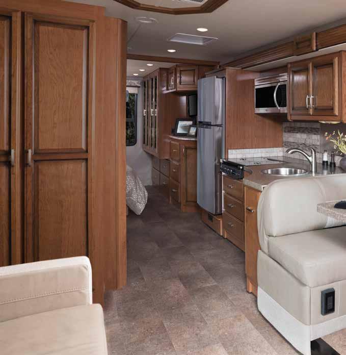 ADMIRAL XE TOP FEATURES High Gloss Cabinetry and Doors w/hidden Hinges Bedroom LED TV High Gloss Gel Vetrolite Ultra-Thick Fiberglass Skin (No Wood Substrate) Intense Halogen Projector Headlamps Side