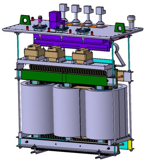 Slika 4. Model regulacijskog distributivnog transformatora Na poklopcu transformatora postavljen je stakleni prozor promjera 2.