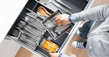 Non-Consumables Zone Storage for cutlery For TANDEMBOX antaro & TANDEMBOX intivo High-quality ORGA-LINE sets with dishwasher safe, stainless steel compartments provide proper organisation for your