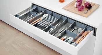 Preparation Zone Storage for utensils, knives & small appliances For TANDEMBOX antaro & TANDEMBOX intivo ORGA-LINE inner dividing systems provide organisation and secure storage for drawers with