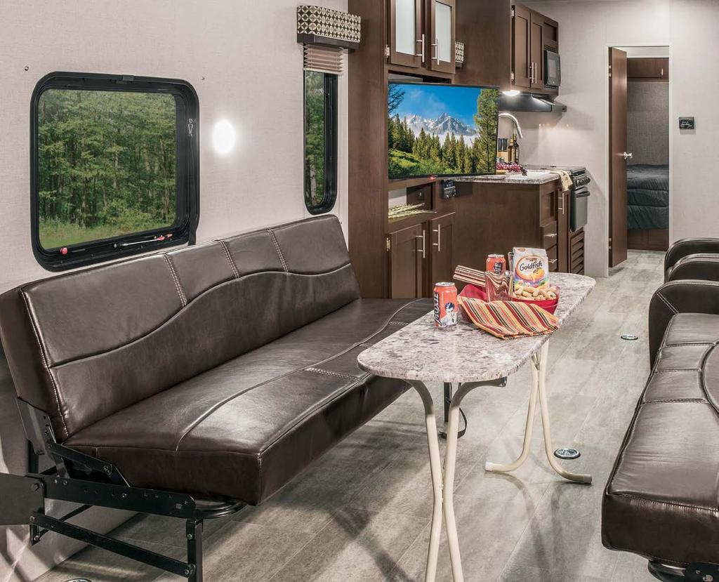 300THR French Roast décor Play hard and live large with Sportster Travel Trailer and