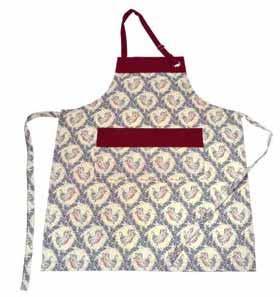 Made from100% 250gsm fine cotton twill ITEM (1) Apron (65 x 80 cm) W2904 (2) Gauntlet (43cm) W2903 (3) Double Oven Glove (93cm) W2905 $81 $72 $81