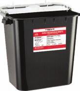 Dimensions: 9 H x 11 5 /8 L x 7 3 /4 W Uses bracket/key #435 and 440 for wall mounting 5008 070 8-GALLON RCRA CONTAINER 10/CASE Black w/gasket lid/absorbent pads Separate round