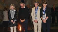 On 2 November, Orli and David Gonski (left) and Michael and Catherine Livingstone (right) participated in a wreath-laying ceremony in the Hall of Remembrance, following a tour of the Holocaust