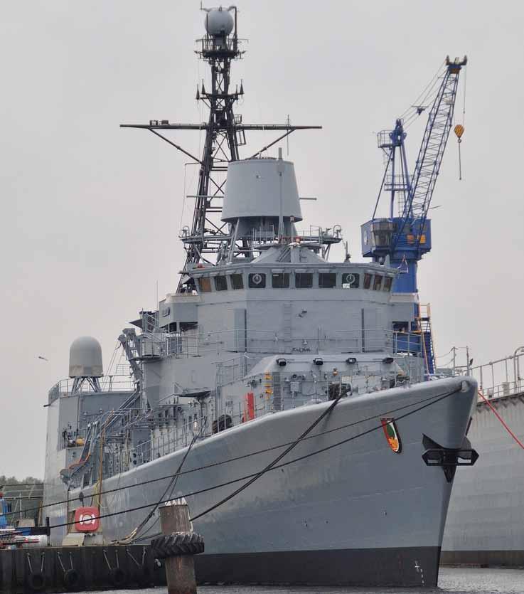 Navy work at ASRY sees uptick with new fleets A Bremen-class frigate recently docked at ASRY, the first time the German Navy had used ASRY Navy, Defence & Industrial Projects (NDIP) Department at