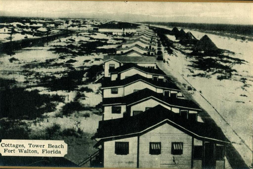 Within two hours the pass was 100 yards wide and located where the current East Pass is today at Destin Harbor. 1928 Tower Beach cottages were completed. Thomas E.