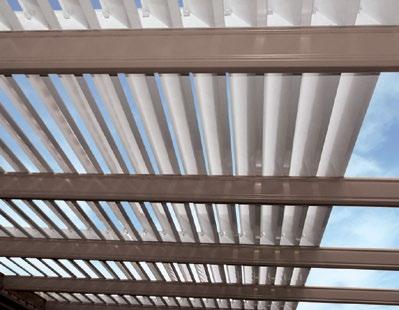Designed to attach to your pergola as an angled, fixed blade arrangement, Shade Blade lets the light and