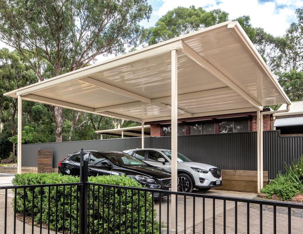 OUTBACK CARPORT PROTECT YOUR PRIDE AND JOY Enjoy the feeling of entering a cool car on a hot day or avoid a drenching when trying to bring the