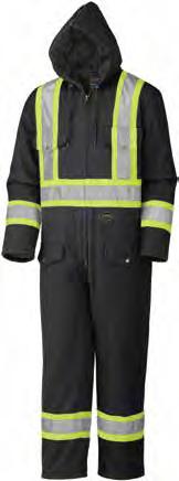 zipper on each side Split hood with zipper and drawstring Hammer loop Sizes: S-4XL COVERALLS, OVERALLS,