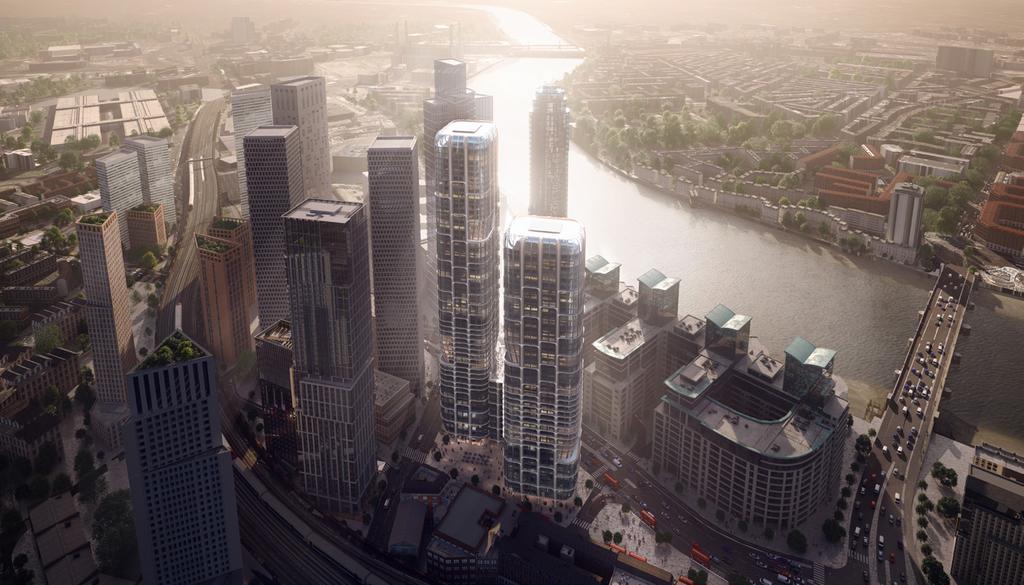 Our proposals A new gateway building for Vauxhall South Tower 53 Storeys North Tower 42 Storeys The buildings proposed for Vauxhall Cross respond to the emergence of the cluster of tall buildings