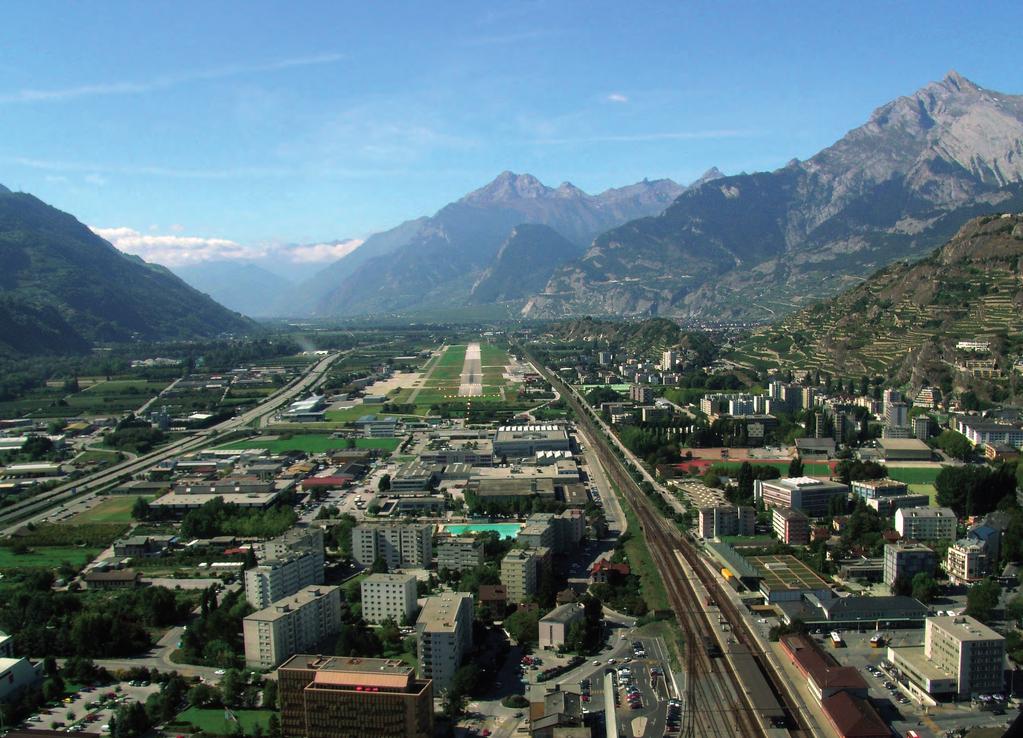 Sion lsgs The international airport has been located in the heart of the Alps since 193. Sion.