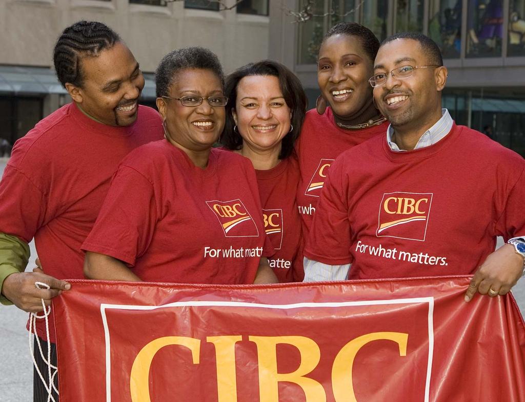 Our Employees Members of CIBC s Black Employee Network participated in the Camp Jumoke Walk-a-thon in support of children with sickle cell anemia Commitment CIBC strives to create a work environment
